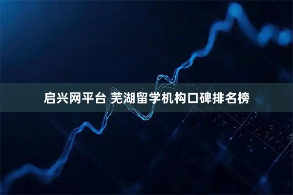 启兴网平台 芜湖留学机构口碑排名榜